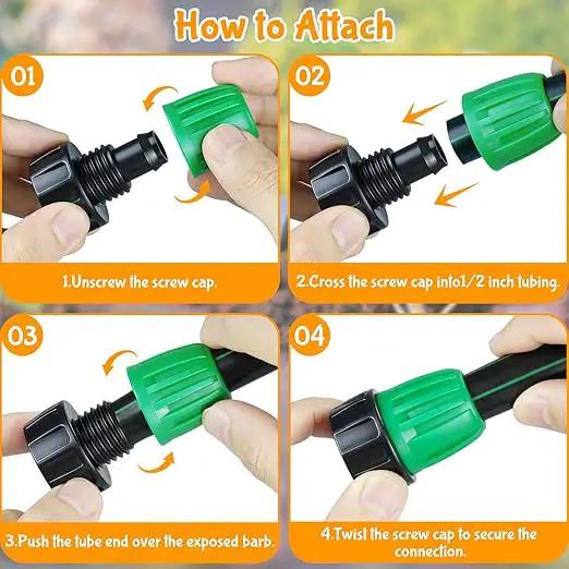 3/4 Inch Female Pipe Thread to 1/2 Inch Drip Irrigation Tubing Adapter: 8 Pieces 1/2 in. Barbed Drip Line x 3/4 in. Faucet PVC Adapter Connect 3/4" FHT Faucet, Sprinkler Manifold, Garden Hose by GreenHaven Gardens