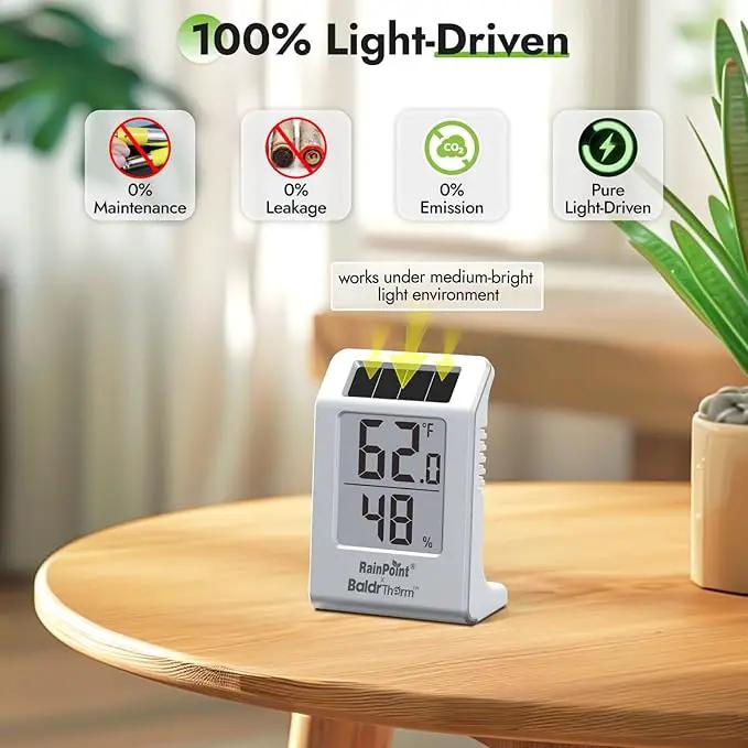 RAINPOINT Light-Driven Thermo-Hygrometer & Smart Digital Wireless Soil Moisture Meter (WiFi Hub Needed) Kit, Real-time Monitor Sensor Gardening Plant Care Essentials by GreenHaven Gardens