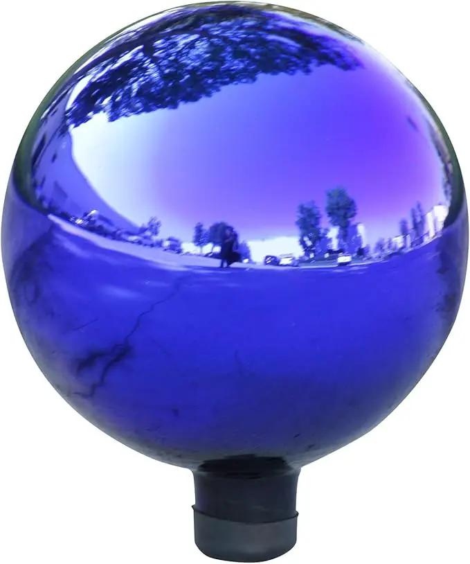 Alpine Corporation 10" Diamater Indoor/Outdoor Glass Gazing Globe Festive Yard Décor, Green by GreenHaven Gardens