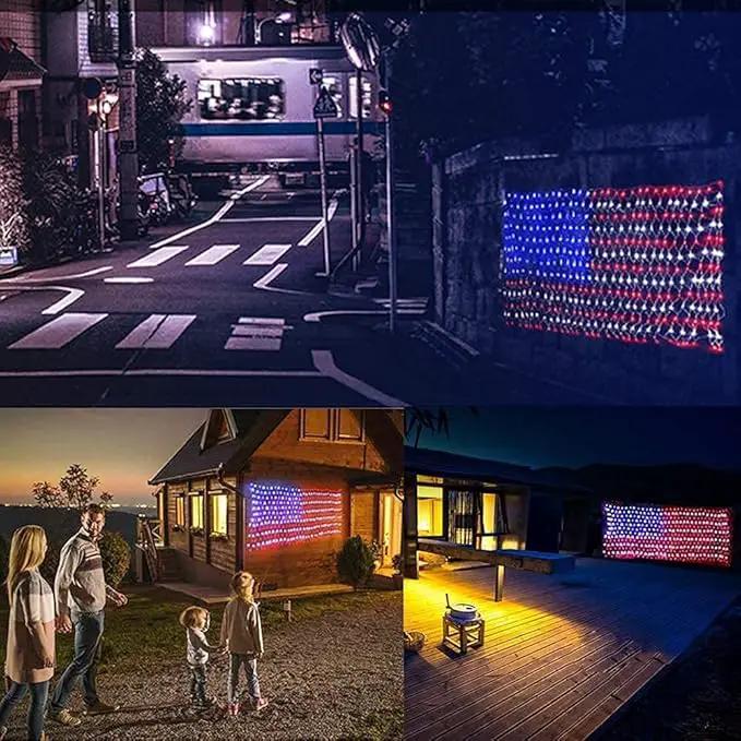 MUYUN American Flag String Lights, 420 LED USA Flag Net Light Waterproof Patriotic Lights for Party Home Decor July 4th Decorations Independence Day by GreenHaven Gardens