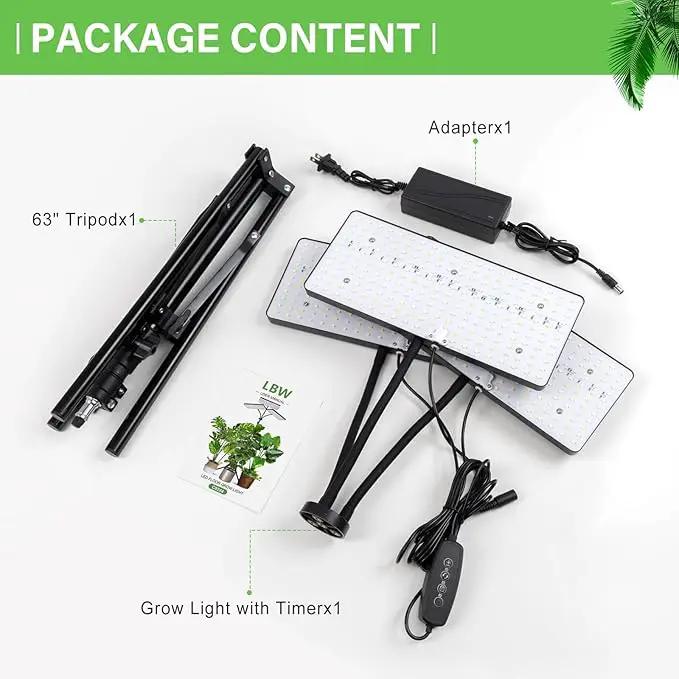 2024 LBW Grow Lights for Indoor Plants with Stand, 642 LEDs Full Spectrum Standing Plant Light, Tall Floor Plant Lamp with 3/6/12H Timer, 6 Brightness, 3 Modes, 63 " Adjustable Tripod by GreenHaven Gardens