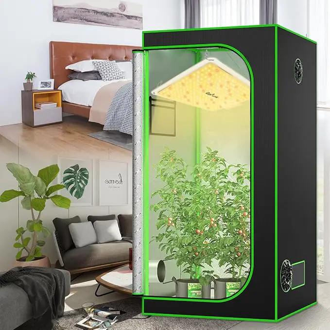 LED Grow Light, SP1500 Sunlike Full Spectrum Dimmable Plant Lights with Thermometer, Growing Lamps for Indoor Plants Seedlings Veg Bloom 4.5x4.5ft by GreenHaven Gardens