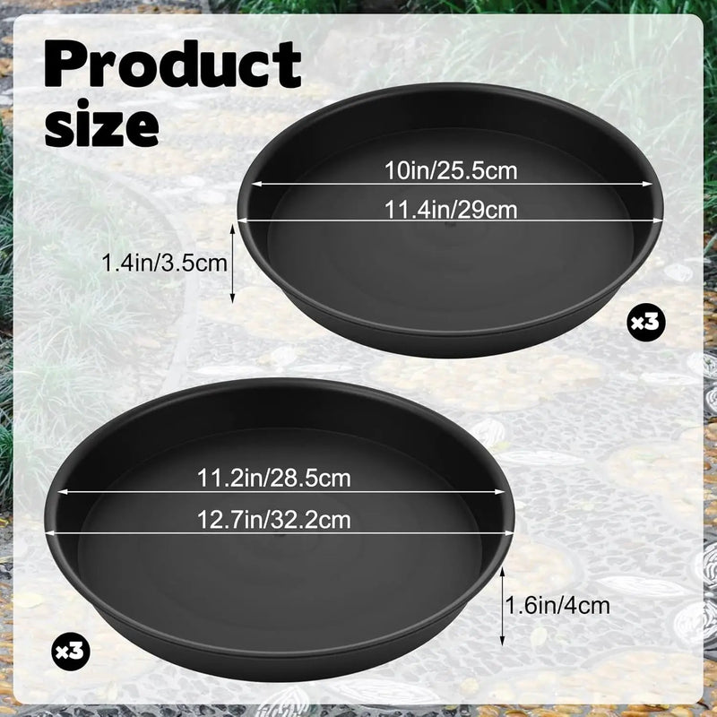 2 Size Round Stepping Stone Molds, 6 Pcs 10''/ 11.2'' Reusable Concrete Mold for Garden Stepping Stones Large Tray for Concrete and Stained Glass for Garden Walk Way Black by GreenHaven Gardens