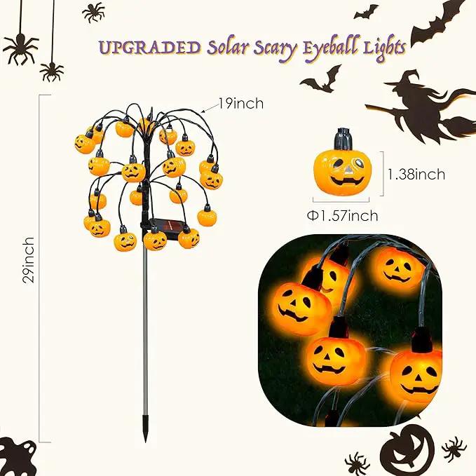 Halloween Decorations, 2 Pack 40LED Solar Halloween Pumpkin Lights Outdoor Waterproof Halloween Solar Garden Lights Swaying Firefly Lights for Yard Garden Patio Party Decor Orange by GreenHaven Gardens