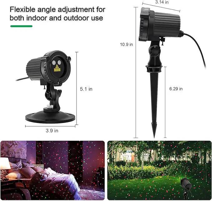 Christmas Laser Lights Outdoor,Red and Green Moving Outdoor Laser Light, Waterproof Garden House Decoration Laser Christmas Lights by GreenHaven Gardens