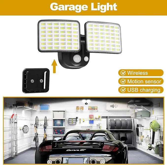 Rechargeable Battery Operated Motion Lights 2500LM & 4000LM Motion Sensor Security Lights(1-3 Months Endurance) USB Charging LED Flood Lights Outdoor for Garage Yard Entryways Patio Garden by GreenHaven Gardens