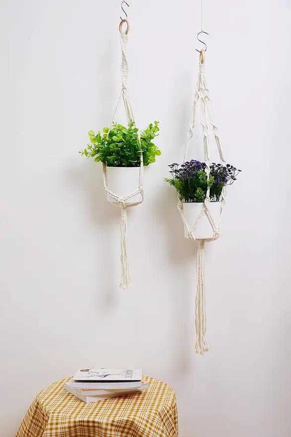 5 Packs Plant Hangers Indoor, Macrame Plant Hangers, Indoor Plant Hangers, Indoor Planter, Wall Plant Hanger, Hanging Planters for Indoor Plants, Hanging Planters for Outdoor Plants, Plant Lover Gifts by GreenHaven Gardens