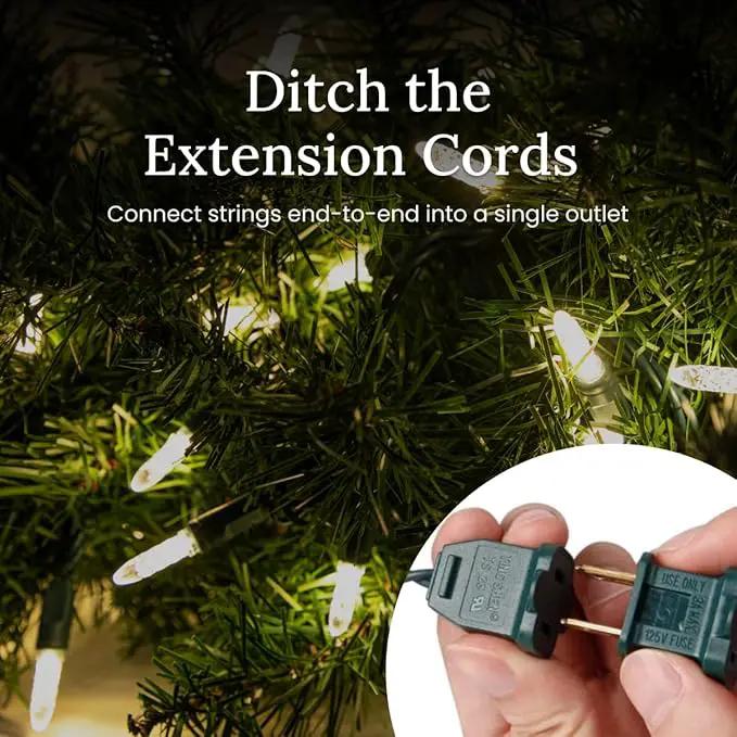 Pro Christmas M5 LED Holiday Lights - 100 Bulbs, 33.3ft - Professional Grade Indoor Outdoor Diamond Cut Sparkle Light Strings for Home Decorations and Christmas Trees - Blue by GreenHaven Gardens