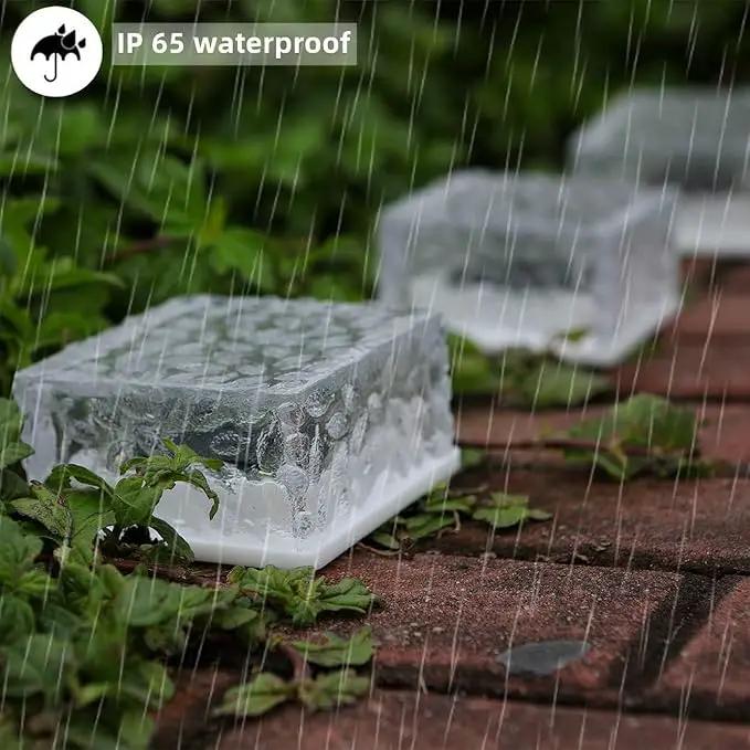 4Pcak Solar Brick Lights, Outdoor Solar Lights,-Pavers Lights,Solar Pathway Lights Outdoor Waterproof,for Garden Courtyard Pathway by GreenHaven Gardens