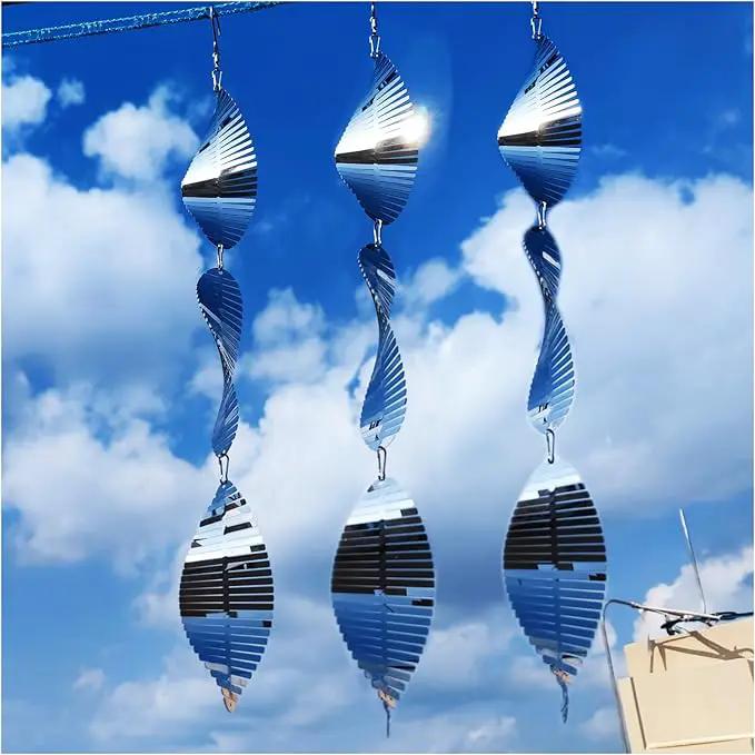Metal Bird Scare Discs Set-Highly Reflective Double-Sided Bird Reflectors,Extra Sparkly Wind Spinners Outdoor Garden Decor, Bird Devices Deterrent to Scare Birds Away from Yard Patio Farm by GreenHaven Gardens