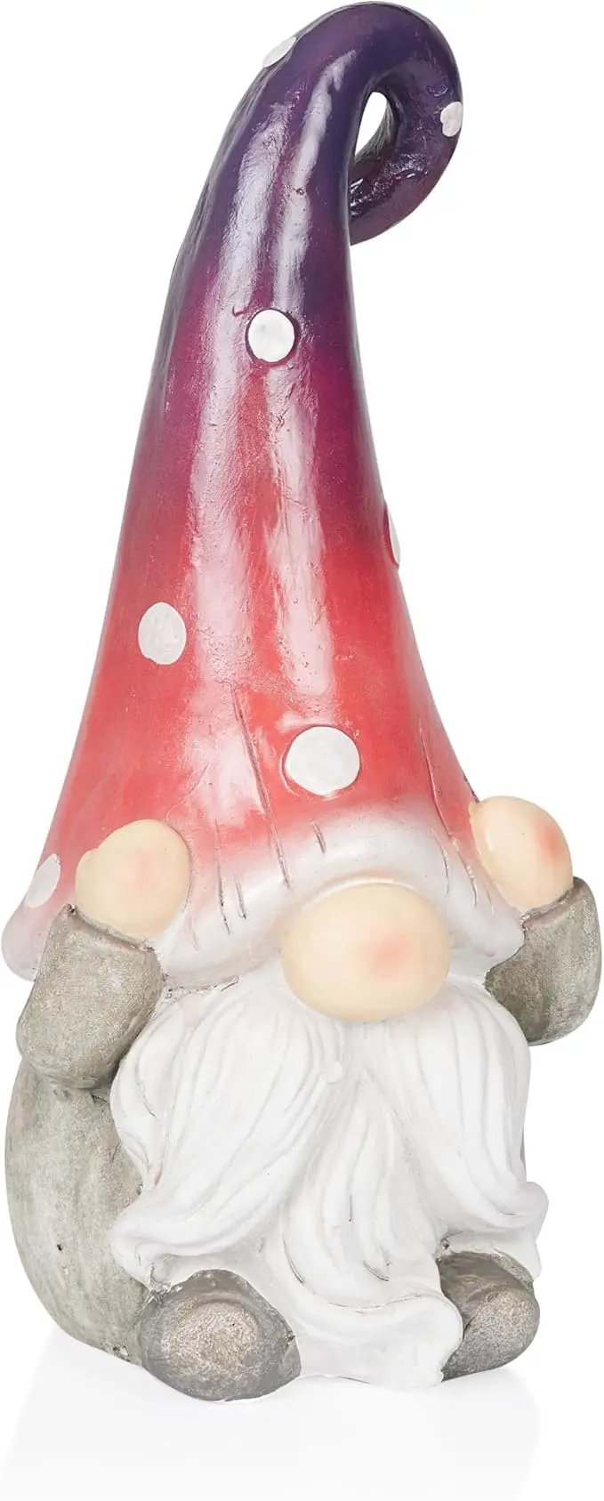 Alpine Corporation - 18” Tall Outdoor Garden Gnome Yard Decoration - Hear No Evil Gnome Statue – Lawn Statuary with Ombre Hat - Durable, Weatherproof Décor for Patio & Deck by GreenHaven Gardens