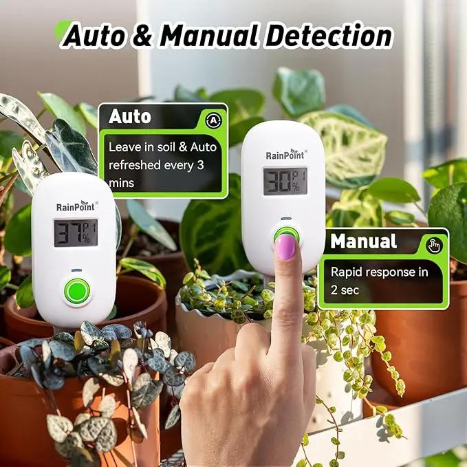 RAINPOINT Light-Driven Thermo-Hygrometer & Smart Digital Wireless Soil Moisture Meter (WiFi Hub Needed) Kit, Real-time Monitor Sensor Gardening Plant Care Essentials by GreenHaven Gardens
