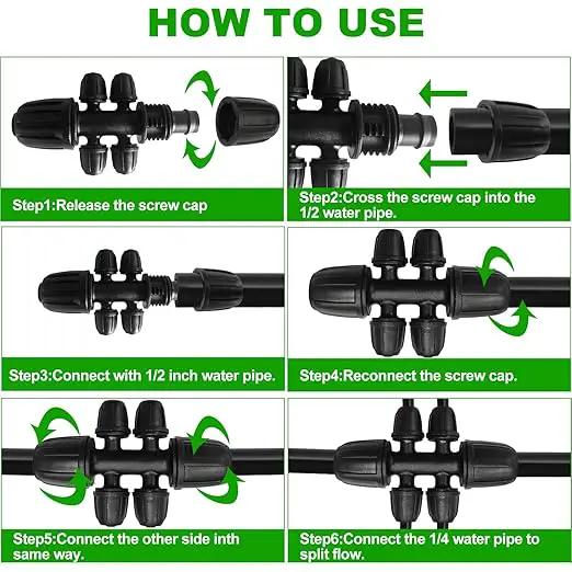 Drip Irrigation System Kit,100FT Adjustable Drip Watering Plant System with 5/16" and 1/4" Irrigation Tubing Hose,Drip Emitters,Lock Barbed Tee Fittings for Garden and Raised Beds,Greenhouse,Yard,Lawn by GreenHaven Gardens