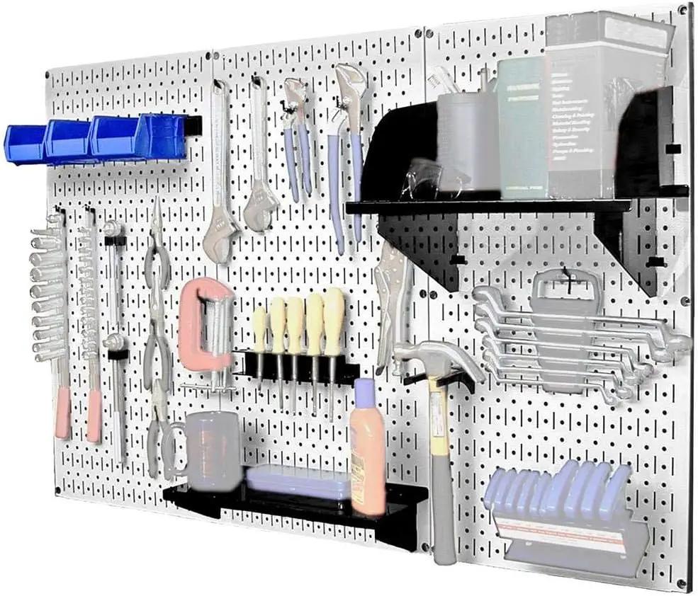 Wall Control 30-WRK-400WB Standard Workbench Metal Pegboard Tool Organizer,White/Black by GreenHaven Gardens