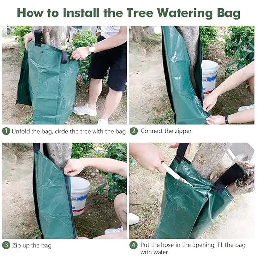 Remiawy Tree Watering Bag, 20 Gallon Slow Release Watering Bag for Trees, Tree Irrigation Bag Made of Durable PVC Material with Zipper (3 Pack 5-8 Hours Releasing Time) by GreenHaven Gardens