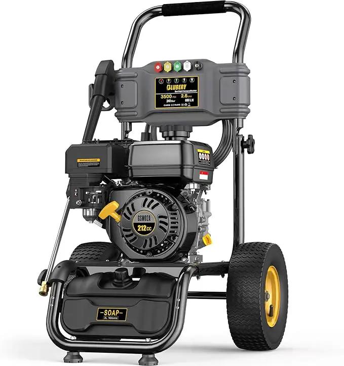 BLUBERY 3500 PSI Gas Pressure Washer, 2.6 GPM Heavy Duty High Power Washer, 30Ft Pressure Hose&Soap Tank,5 Pressure Nozzles,Black by GreenHaven Gardens