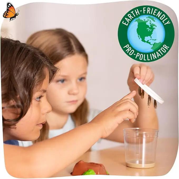 Insect Lore Butterfly Garden Kit with Live Caterpillars – Grow 10 Painted Lady Butterflies | STEM Learning Activity, Habitat with Journal, Stickers, Seeds & Figurines | As Seen on TV by GreenHaven Gardens