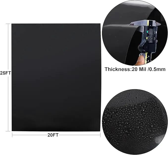 20 x 25 FT Pond Liner, 20 Mil Fish Pond HDPE Liner, Pond Liners for Outdoor Ponds, Koi Ponds, Garden Fountain, Waterfall by GreenHaven Gardens