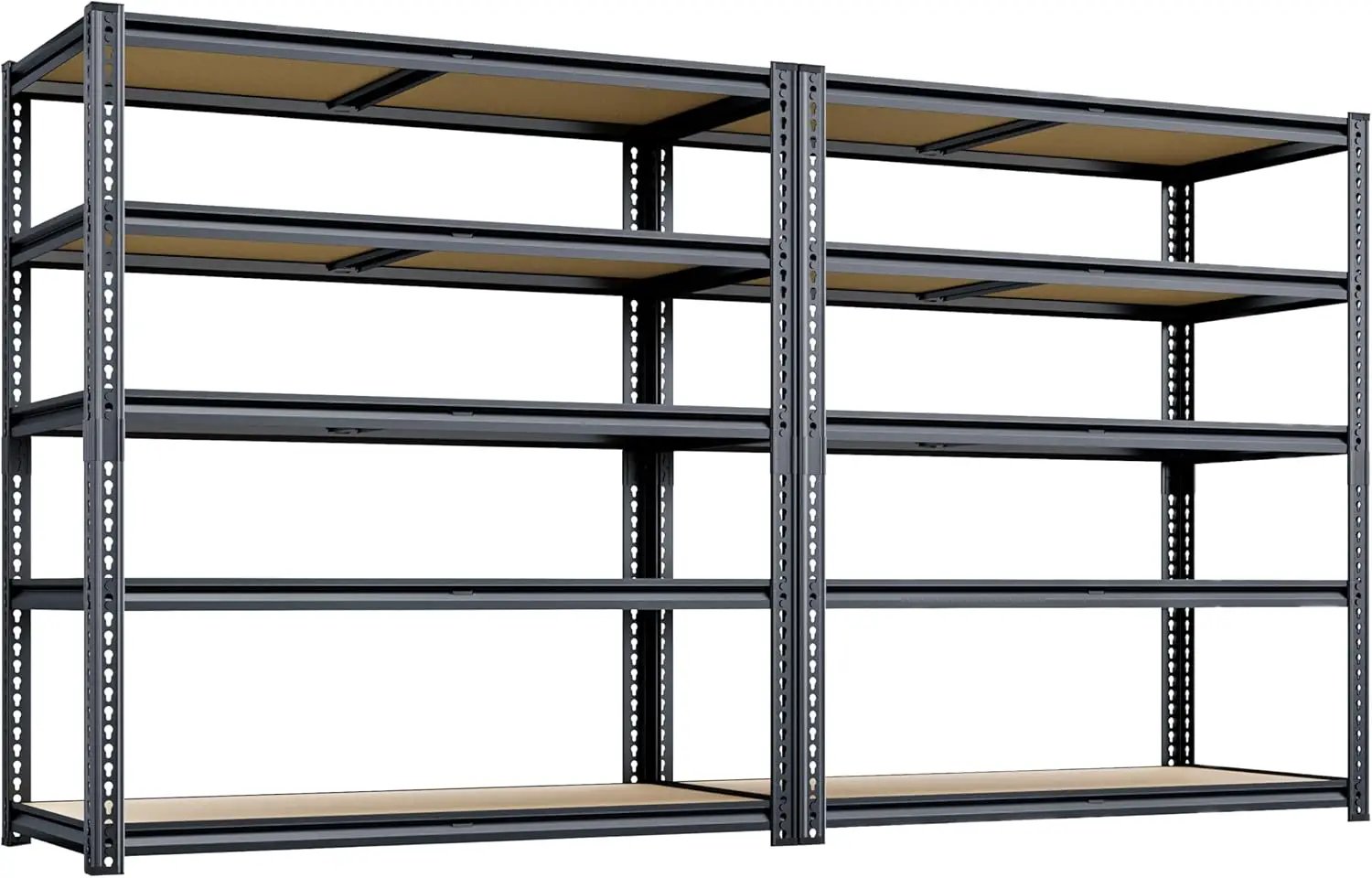 72"H Storage Shelves heavy duty, 2200LBS Garage Shelving, 5 Tier Metal Shelving Unit Adjustable Garage Shelves Utility Rack Shelf for Storage Warehouse Pantry Closet,40" W × 20" D × 72" H, Black, 2PCS by GreenHaven Gardens