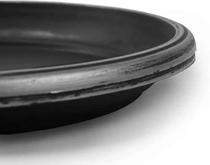 9" Decorative Heavy Duty Tray/Saucer (2 Pack) Rustic Medieval/French Country Look, Pot/Planter Base for Indoor/Outdoor Decor (9 inches, Silver) by GreenHaven Gardens