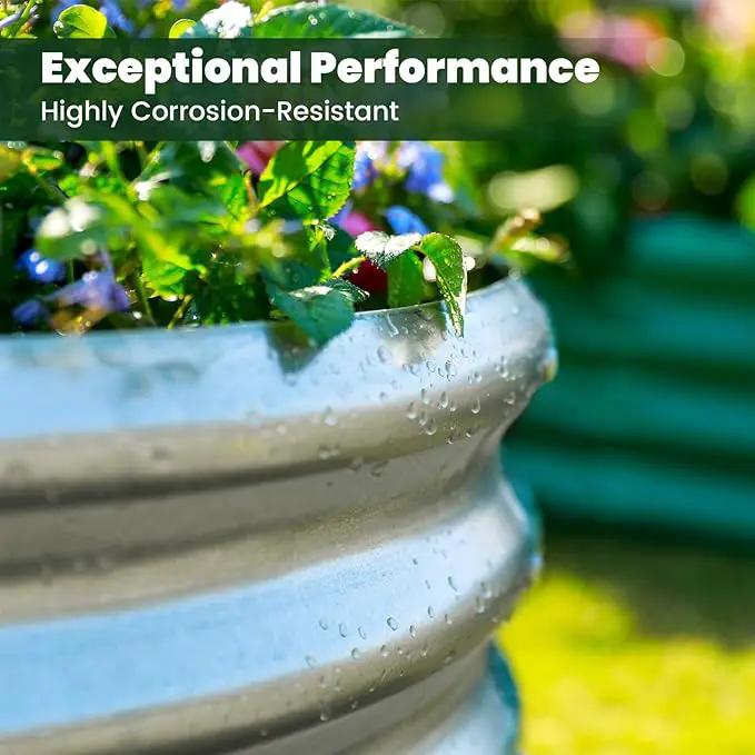 2pack 8×4×1ft Raised Garden Bed，Outdoor Galvanized Planter Boxes, Oval Large Metal Raised Garden Beds for Vegetables by GreenHaven Gardens