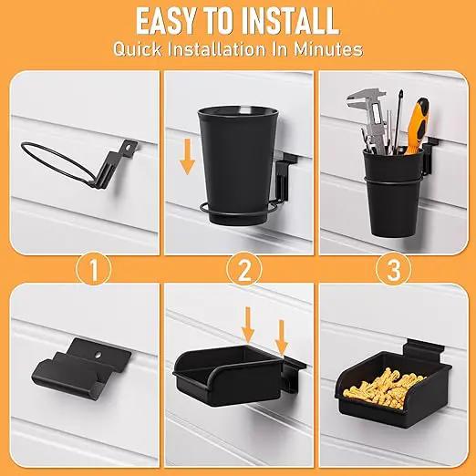 INCLY 30PCS Slatwall Accessories Set with Slatwall Baskets, Slatwall Hooks, Slatwall Shelves, Slatwall Bins, Slatwall Cups, Heavy Duty Slat Wall Accessory for Garage Room Shop Organizing Display by GreenHaven Gardens