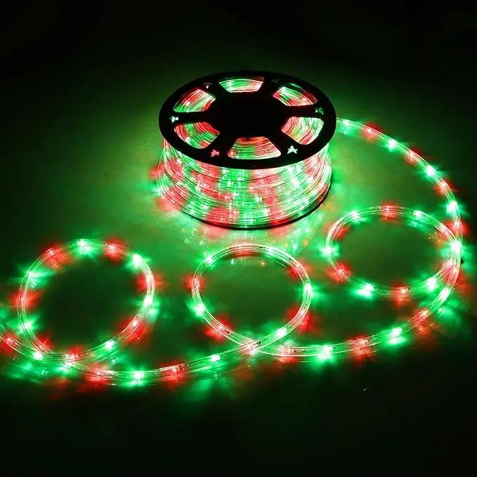 50ft LED Rope Lights Outdoor, 360 LED Connectable and Flexible Tube Lights with 8 Modes, Waterproof LED Rope Lighting for Garden Patio Pool Bedroom PartyIndoor Outdoor Christmas Decor (Red & Green) by GreenHaven Gardens