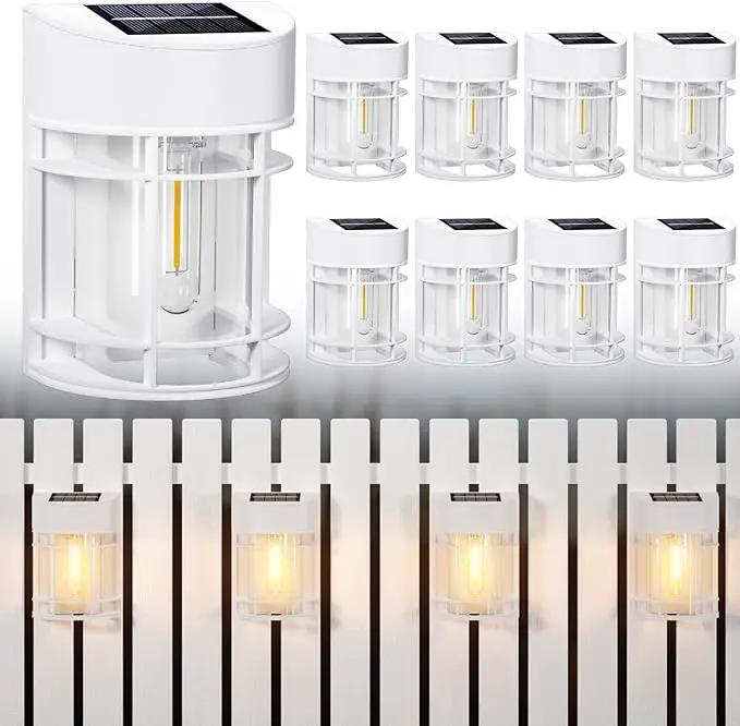 Solar Fence Lights, 8 Pack Deck Light Solar Powered, Waterproof Solar Outdoor Lights Decorative for Garden Backyard Fence Post Patio, White by GreenHaven Gardens