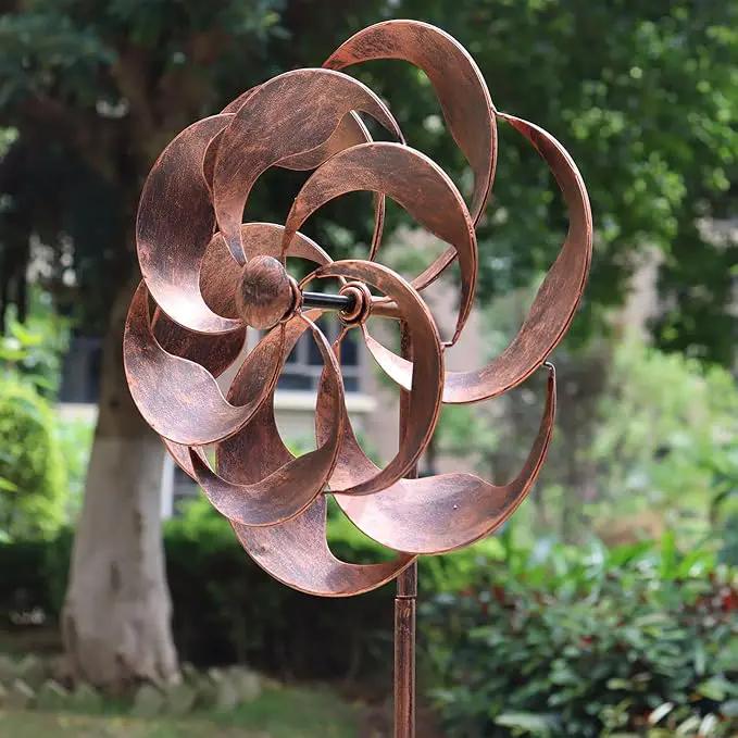 360 Degrees Metal Swivel Classical Wind Spinner Willow Leaves for Patio Lawn Outdoor Yard Lawn Garden 70x20 Inches by GreenHaven Gardens