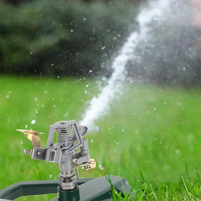 Metal Sprinklers for Yard Heavy Duty Zinc Alloy Pulsating Impact Sprinkler, Adjustable Rainbird Sprinkler Head with Metal Base, Sprinkler System for Lawn Yard Large Area Garden by GreenHaven Gardens