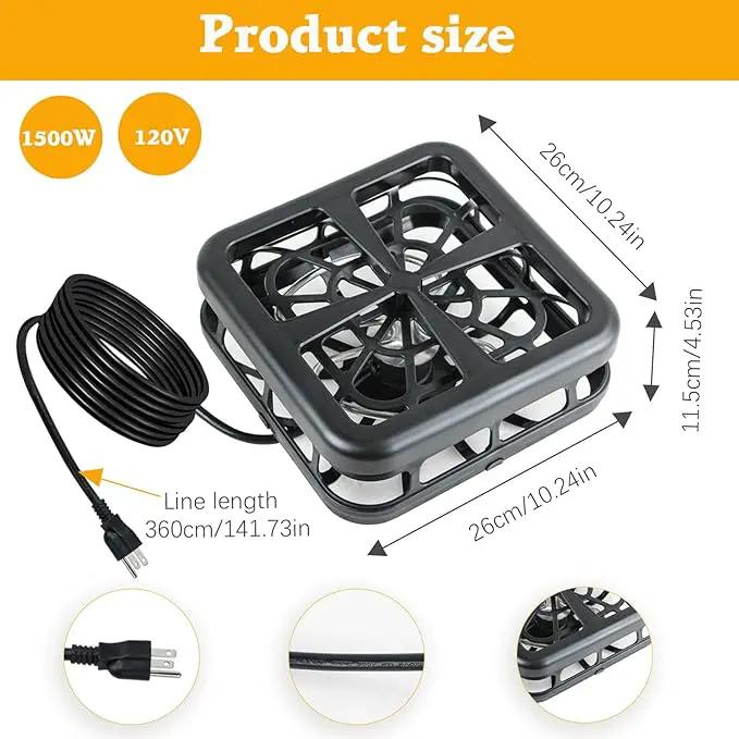 Aobiono Pond Heater De Icer, Winter Thermo Climate Floating Survival Solution for Outdoor Fish Pond Koi, Thermostat Control for Water Stock Tank Livestock Bird Bath Pet, 12 ft Cord (1000W) by GreenHaven Gardens