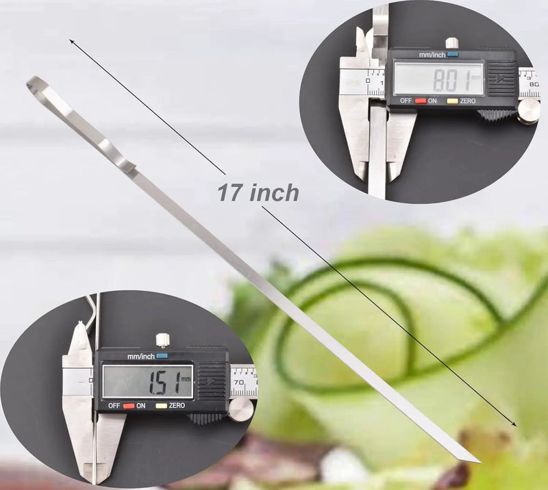 17 Inch Long Stainless Steel Skewers for Kabobs,HONSHEN Flat Shish Kabob Barbecue Skewers with Storage Bag - Metal BBQ Skewers for Grilling Meat, Chicken, Shrimp, Vegetables - 10 Pack by GreenHaven Gardens