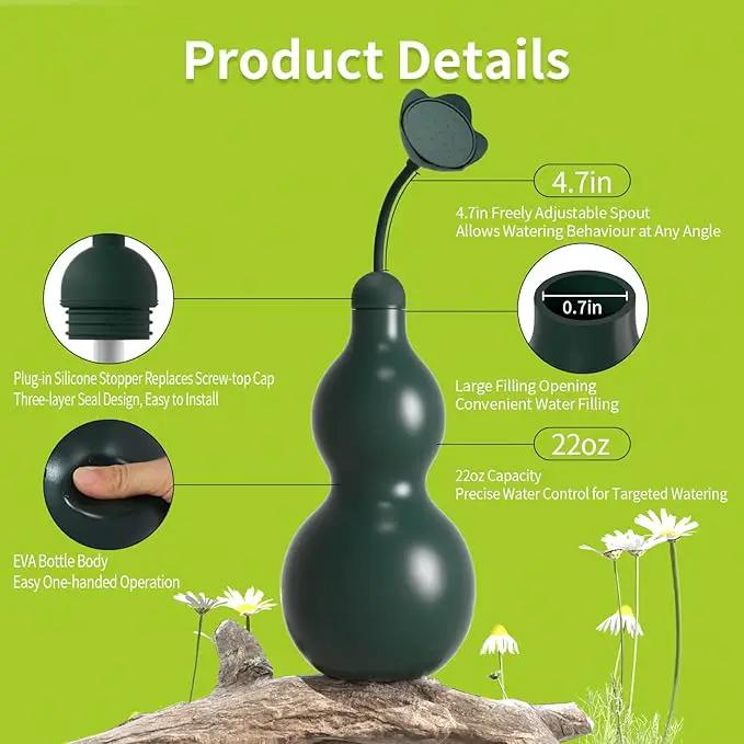 Squeeze Bottles for Plants, 22oz Small Watering Can for Succulent, Muti-Function Squirt Bottle for Seedling Watering, Wash, Tattoo, Dark Green by GreenHaven Gardens