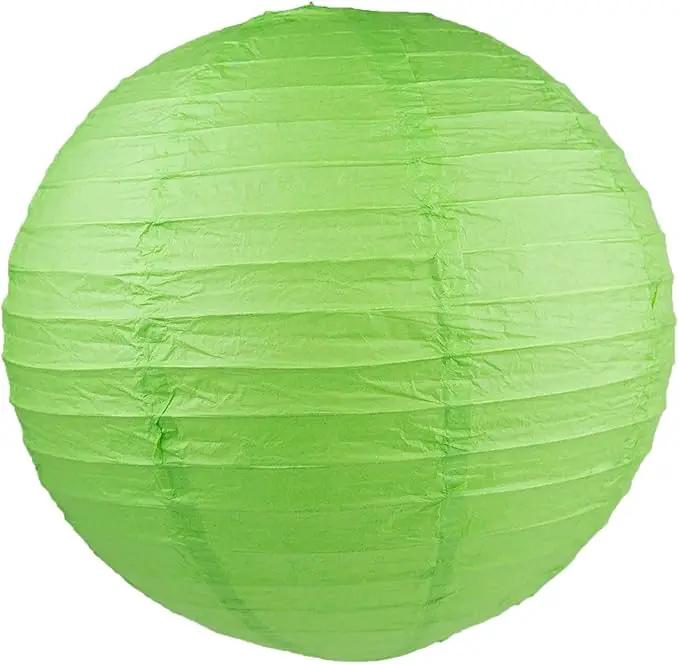 WYZworks Round Paper Lanterns 10 Pack (Green, 14") - Hanging Paper Lanterns Lamp for Wedding, Birthday, Party and Home Decorations with 8", 10", 12", 16" Option by GreenHaven Gardens
