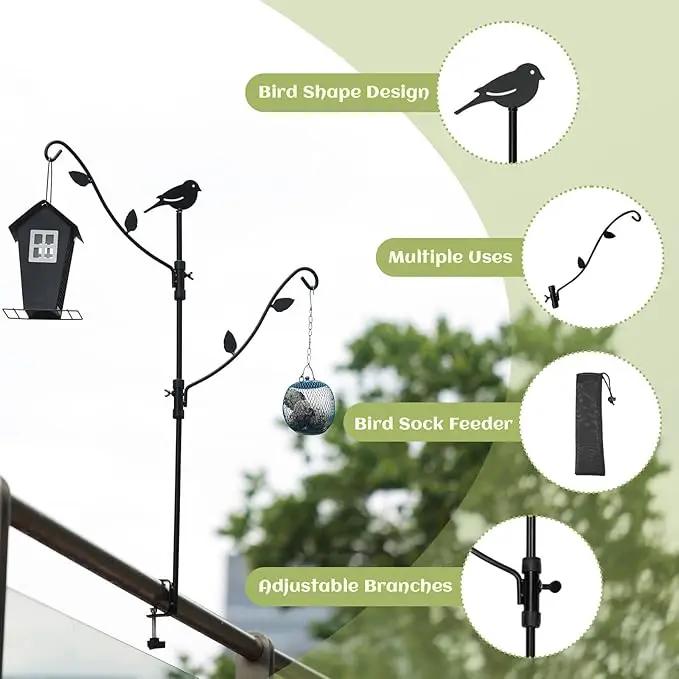 Deck Bird Feeder with Multi-Hooks and Adjustable Branches for Porch by GreenHaven Gardens
