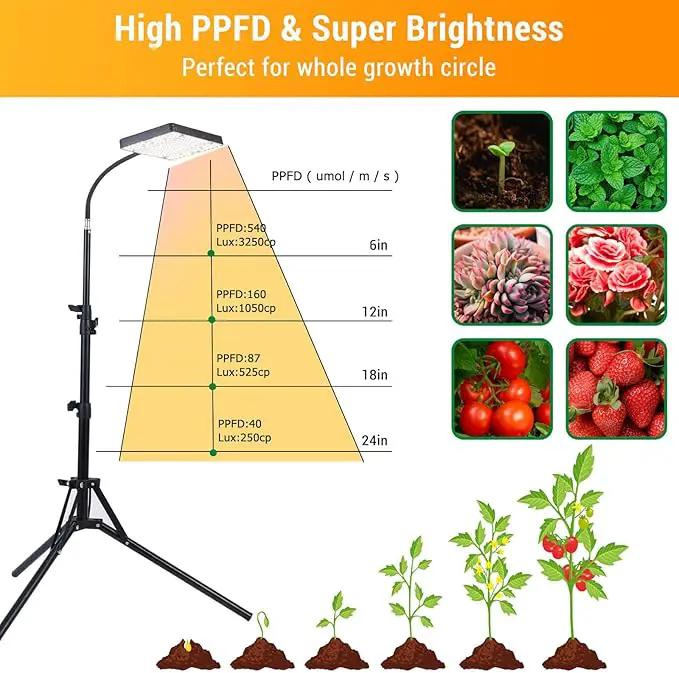 FECiDA Grow Lights for Indoor Plants with Stand, UV-IR Full Spectrum LED Standing Plant Grow Light, 2000 Lumen Houseplant Growing Floor Lamp with On/Off Switch, Daisy Chain Function by GreenHaven Gardens