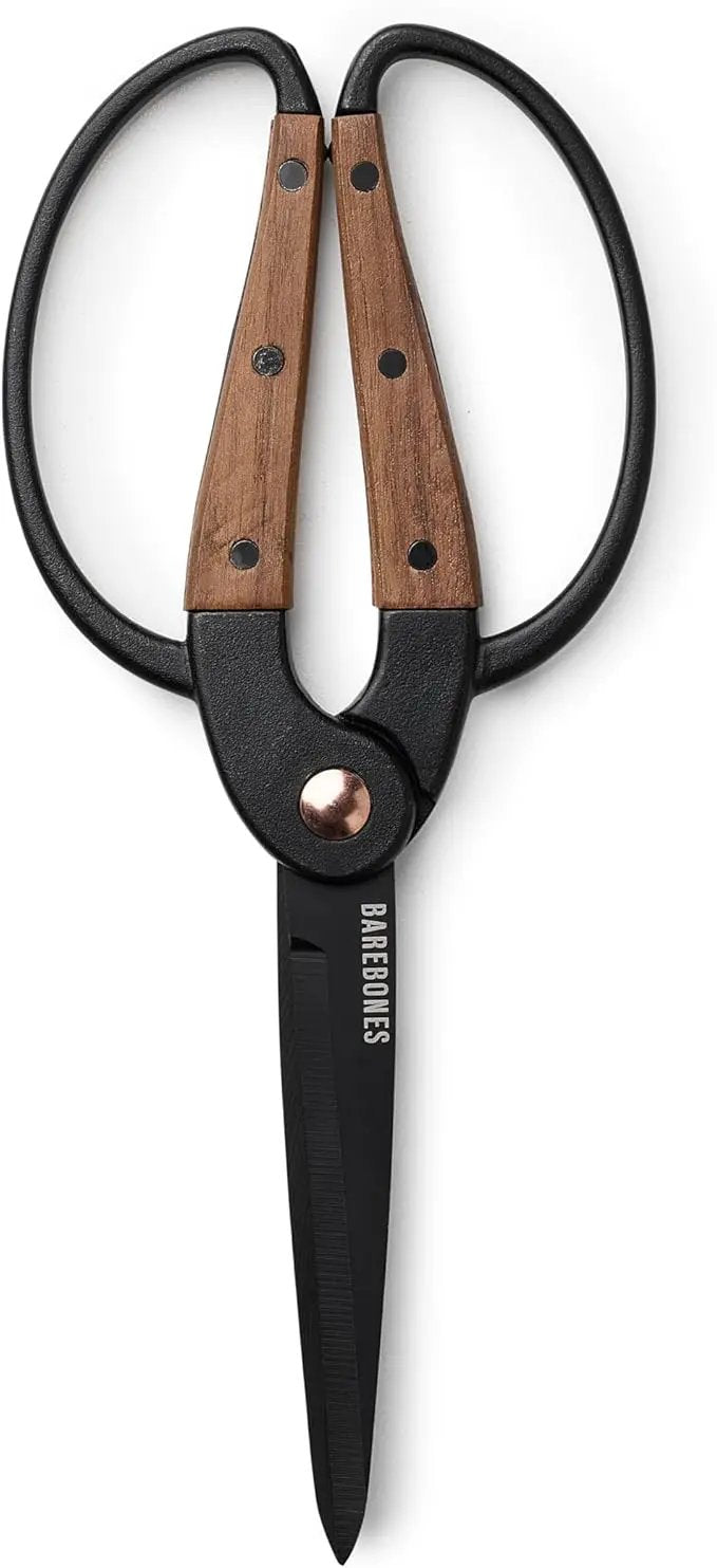 Barebones Garden Scissors - Walnut Scissors - Garden Supplies and Indoor Plant Accessories - Plant Shears with Wide Handles - Comfortable Fit Hand Pruners (Large) by GreenHaven Gardens