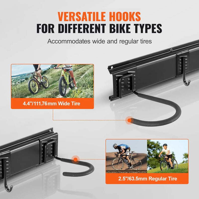 VEVOR Bike Storage Rack, 6 Bike Racks and 5 Helmets Hooks, Wall Mount Bike Storage Hanger, Home & Garage Organizer, Customizable for Various Bike Sizes, Adjustable Holder, Holds Up to 300 lbs, 64-inch by GreenHaven Gardens