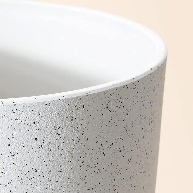 LA JOLIE MUSE 14.2/11.3/8.6 Inch Planters,Indoor/Outdoor White Planters Set of 3,Plant Container with Drain Holes,Flower Pots for Patio and Deck by GreenHaven Gardens