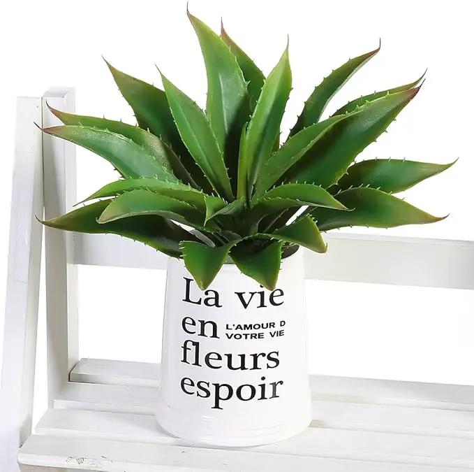 JUSTOYOU Large 12.5" Artificial Succulents Aloe Plants Real Touch Fake Flowers Unpotted for Home Wedding Festival Arrangement (1, Green) by GreenHaven Gardens