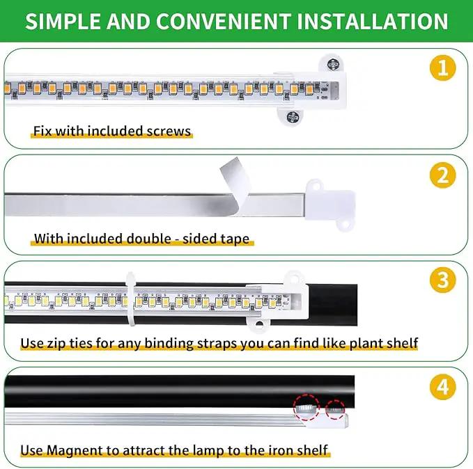 Two Strip Growing Lamp 2-Pack for Indoor Plants, 3000K Full Spectrum LED Grow Light Strips with Auto ON/Off 3/9/12H Timer & 10 Dimmable Levels for Green House Succulent (2 Head×2pcs) by GreenHaven Gardens
