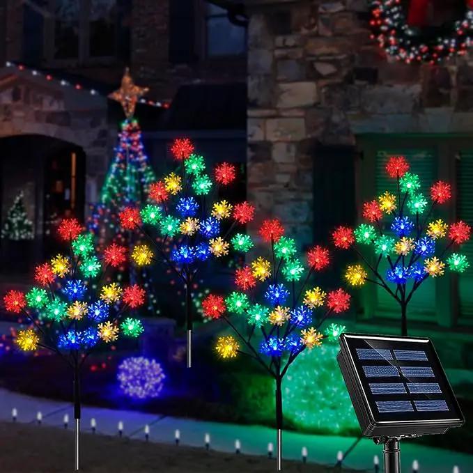 4-Packs 80LEDs Solar Snowflake Christmas Stake Lights, 8 Modes Wonderland Solar Snowflake Lights for Outdoor Christmas Decorations, Waterproof Solar Christmas Lights for Garden Yard Pathway Walkway by GreenHaven Gardens