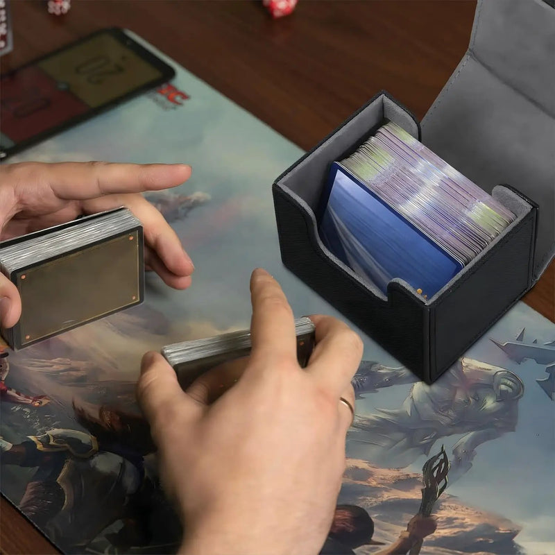 Yookeer 4 Pieces Leather Deck Card Boxes Cards Deck Game Box for Collectible Playing Card Box Compatible with MTG Commander(Black, Blue, Green, Purple,Horizontal) by GreenHaven Gardens