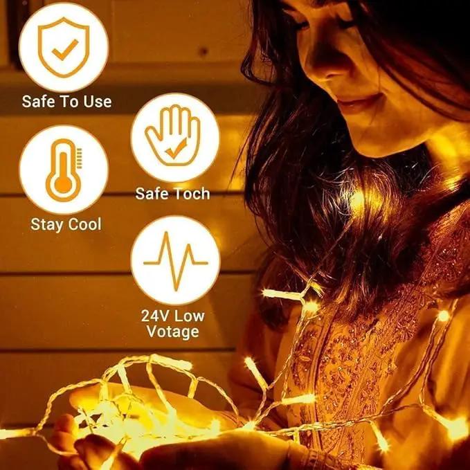 Quntis 328ft 500 LED Christmas String Lights, Waterproof Outdoor/Indoor Fairy Lights 8 Modes Plug in, Warm White Clear Wire for Home Bedroom Wedding Party Holiday Garden Tree Decorations Lighting by GreenHaven Gardens