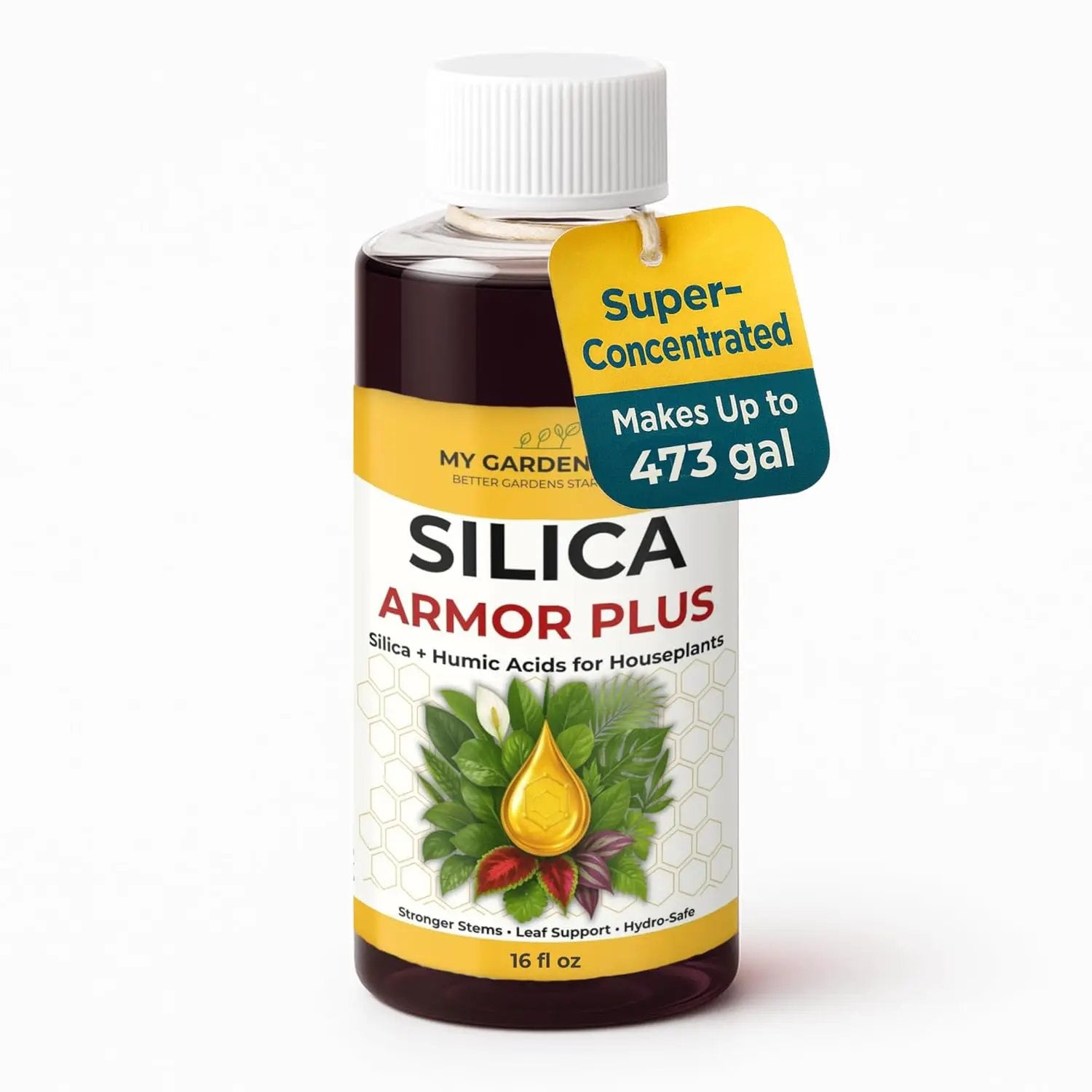Silica for Plants with Humic Acid – Liquid Houseplant Fertilizer & Plant Food for Indoor Potted Plants – Monstera, Pothos & Tropical Indoor Plants, Water Soluble Nutrients (16 oz) by GreenHaven Gardens