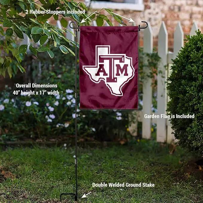 College Flags & Banners Co. Texas A&M Aggies Lone Star Garden Flag with Pole Stand Holder by GreenHaven Gardens