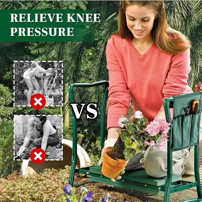 Garden Kneeler and Seat, Foldable Garden Stool Heavy Duty Gardening Bench for Kneeling and Sitting to Prevent Knee & Back Pain, Gardening Gifts for Women, Grandparents, Seniors, Mom & Dad by GreenHaven Gardens