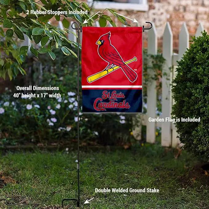 WinCraft St. Louis Cardinals Garden Flag with Stand Holder by GreenHaven Gardens