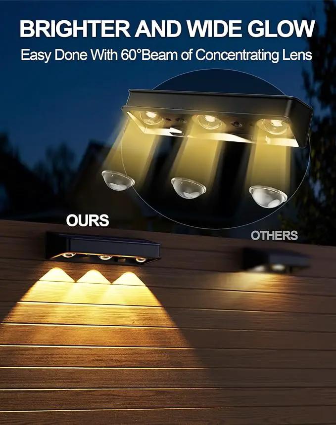 Solar Fence Lights 10 Pack, Outdoor Fence Light with 11 Modes RGB Color Glow LED Solar Lights, IP65 Outdoor Waterproof Wall Light, for Patio/Backyard/Deck/Fence/Railing by GreenHaven Gardens