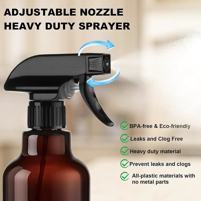Glass Spray Bottles with Silicone Sleeve 16.9oz 2 Pack Empty Spray Bottle for Hair Mist/Stream Spraying for Cleaning Solutions, Plants, Essential Oils (Brown-green&yellow) by GreenHaven Gardens